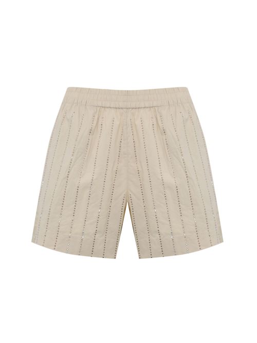 Shorts Meave in popeline con strass Mc2 Saint Barth | MEAVE06336H POPELINE STRASS STRIPES